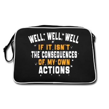 well well The Consequences Of My Own Actions - Retro Bag - black/white - Back