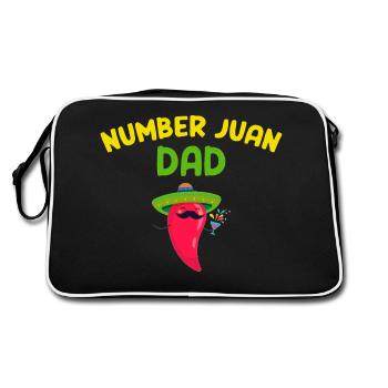 Number One Dad Mexican Fathers Day Funny - Retro Tasche - Schwarz/Weiß - Hinten