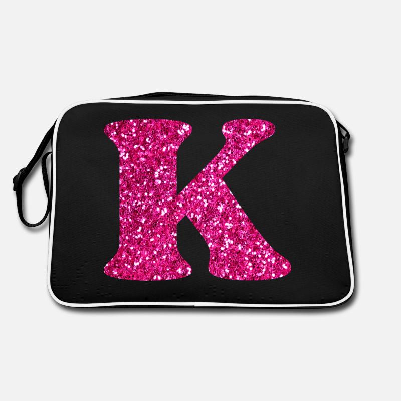 Letter k pink glitter Retro Bag