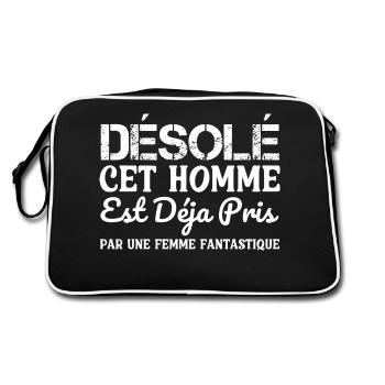 sorry this man is already taken - Retro Bag - black/white - Back
