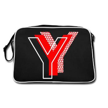 Buchstabe Y - Retro Tasche - Schwarz/Weiß - Hinten