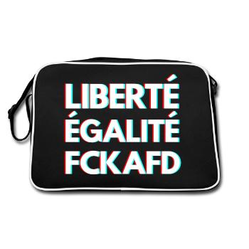 FCKAFD – Freiheit, Gleichheit, Solidarität - Retro Tasche - Schwarz/Weiß - Hinten