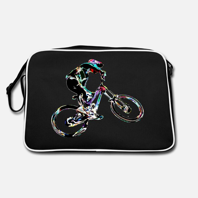 Downhill-Mountainbiken - Retro Tasche - Schwarz/Weiß