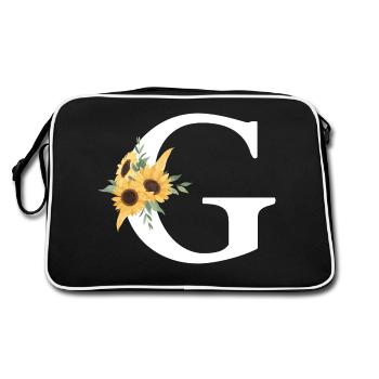 Lettre g floral tournesol - Sac Retro - noir/blanc - Dos