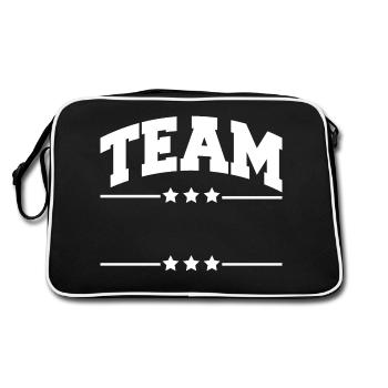 Équipe - Votre nom - Sac Retro - noir/blanc - Dos