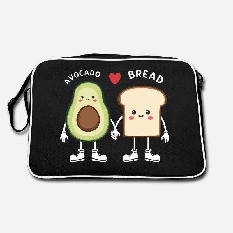 Avocado & Bread Love Illustration Retro Bag