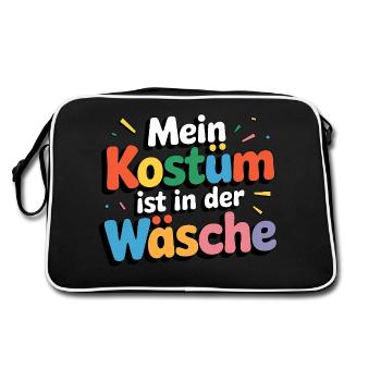 Mein Kostüm ist in der Wäsche - Retro Tasche - Schwarz/Weiß - Hinten