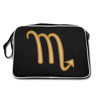 Symbole du zodiaque Scorpion bicolore doré - Sac Retro - noir/blanc - Dos