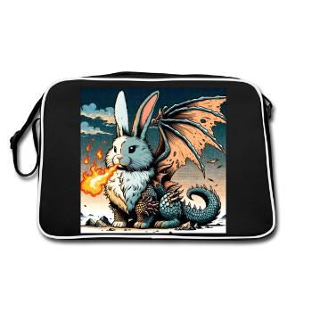 Dragon lapin cracheur de feu #01 - Sac Retro - noir/blanc - Dos