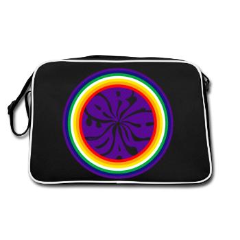 Earth Day Earth Day rainbow ring rainbow 60s - Retro Bag - black/white - Back