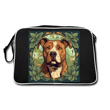 Chien American Pitbull Terrier - Sac Retro - noir/blanc - Dos