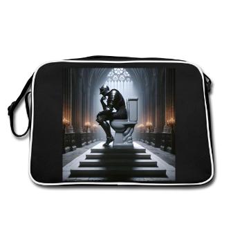 Fart Souls - Hollow Knight on Porcelain Throne #05 - Retro Bag - black/white - Back