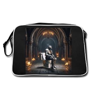 Fart Souls - Hollow Knight on Porcelain Throne #02 - Retro Bag - black/white - Back