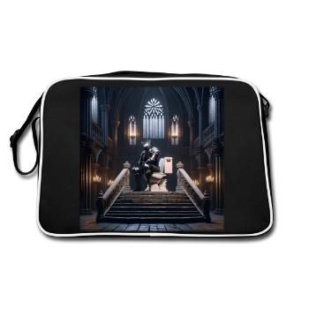 Fart Souls - Hollow Knight on Porcelain Throne #04 - Retro Bag - black/white - Back