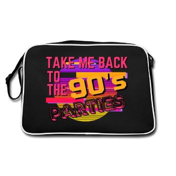 Bring mich zurück zu den Partys der 90er - Retro Tasche - Schwarz/Weiß - Hinten