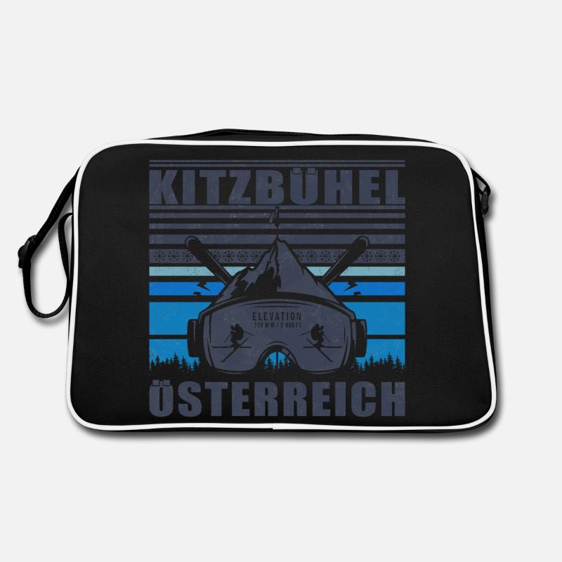Kitzbühel Autriche Rétro Coucher De Soleil Ski 80s - Sac Retro - noir/blanc