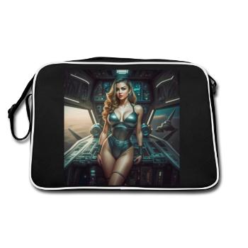 Space Pin-up - Retro Bag - black/white - Back