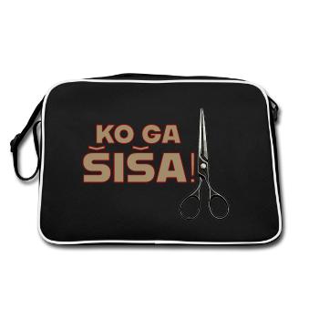 Ko ga šiša, Shirts und Accessoires. - Retro Tasche - Schwarz/Weiß - Hinten