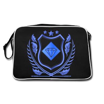 Le diamant magique porte-bonheur de couleur bleu - Sac Retro - noir/blanc - Dos