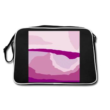 Pattern in the color of mallows, berries and lavender - Retro Bag - black/white - Back