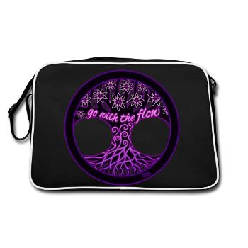 Go with the Flow tree - Retro Bag - black/white - Back