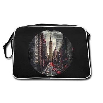 New York City NYC États-Unis Amérique Ville Skyline Rétro - Sac Retro - noir/blanc - Dos