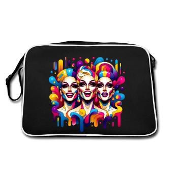 Queens' Jubel - Queens' Cheer - Retro Tasche - Schwarz/Weiß - Hinten