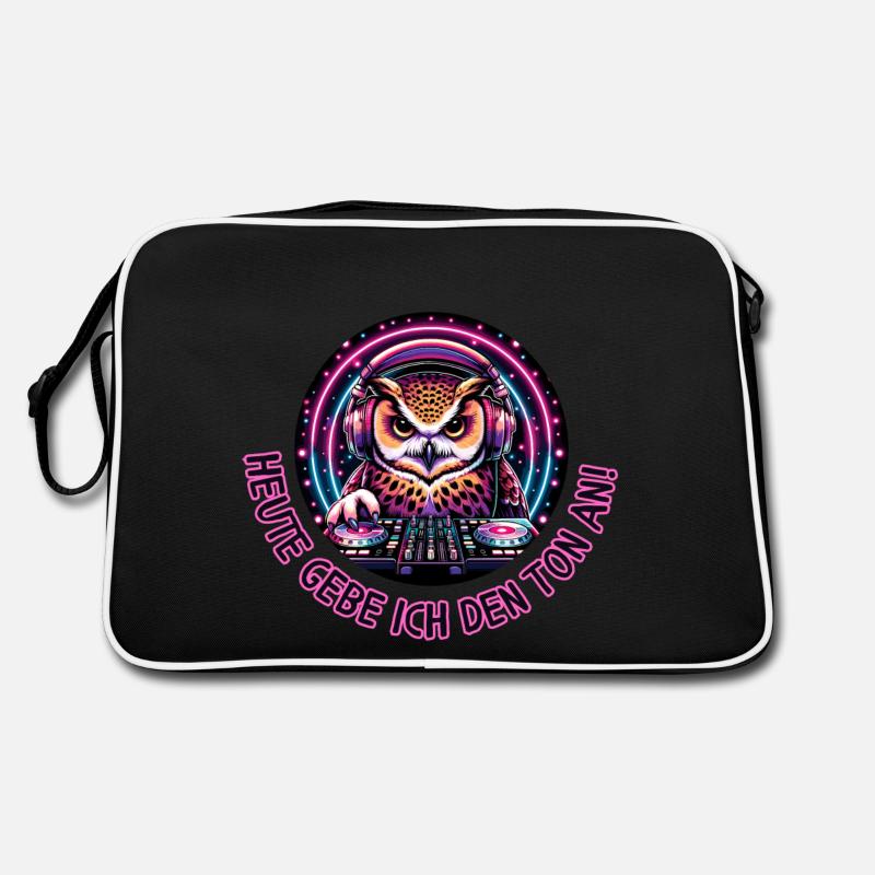 Heute gebe ich den Ton an Eule Retro Tasche