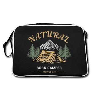 Campeur né Vie de camping - Sac Retro - noir/blanc - Dos