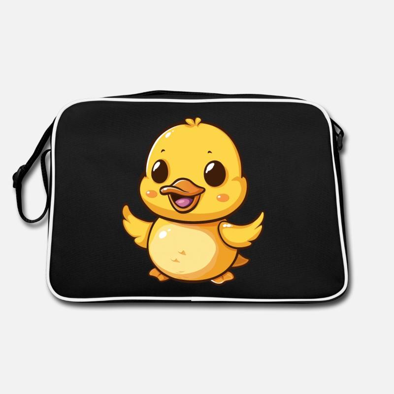 Happy duckling dances joyfully Retro Bag