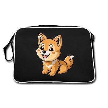 Discover the charming dingo puppy - Retro Bag - black/white - Back