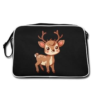 Fauve mignon avec de grands yeux - Sac Retro - noir/blanc - Dos