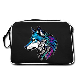 Le beau profil d'un loup - Sac Retro - noir/blanc - Dos