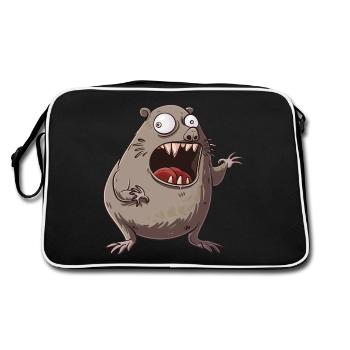 Funny Mole Cartoon For You - Retro Bag - black/white - Back