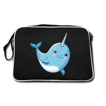 Monde sous-marin ludique de la licorne narval - Sac Retro - noir/blanc - Dos