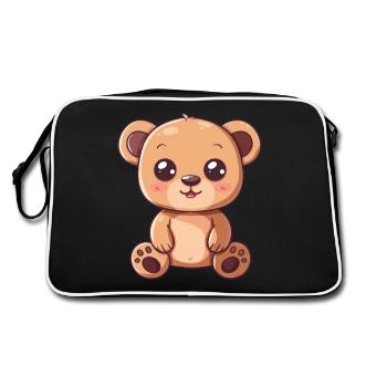 Ours de dessin animé mignon pour les enfants - Sac Retro - noir/blanc - Dos