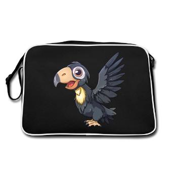 California Condor in Lively Pose - Retro Bag - black/white - Back