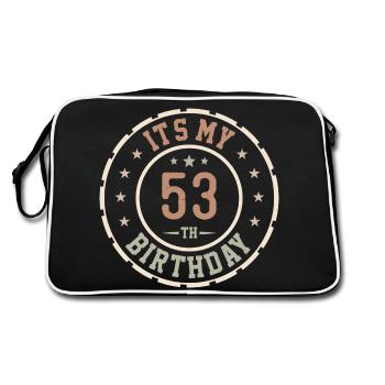 Es ist mein 53. Geburtstag 53 Jahre altes Geschenk - Retro Tasche - Schwarz/Weiß - Hinten
