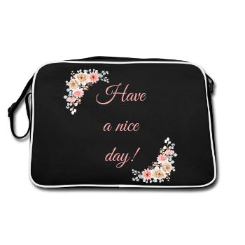Have a nice day! - Retro Bag - black/white - Back
