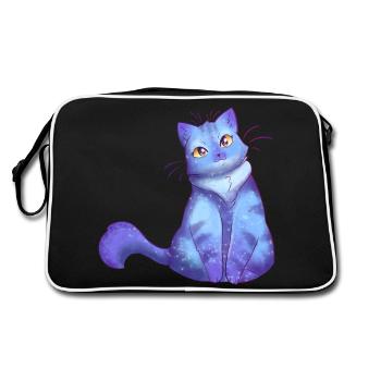 Chat Chat Nuit Bleu Nuit Étoiles Amoureux des Chats - Sac Retro - noir/blanc - Dos