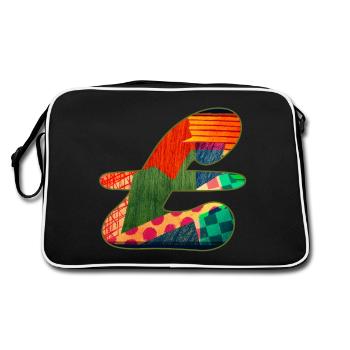 Abstract Pattern in Vivid Colors - Retro Bag - black/white - Back