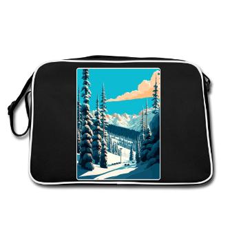 Vail Ski Resort Skifahren Reise Poster Souvenir WPA - Retro Tasche - Schwarz/Weiß - Hinten