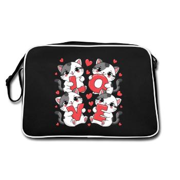 AMOUR Chats - Sac Retro - noir/blanc - Dos