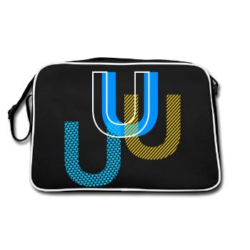 U Buchstabe - Retro Tasche - Schwarz/Weiß - Hinten