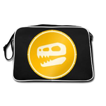 Crâne de dinosaure doré - Sac Retro - noir/blanc - Dos