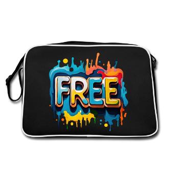 Freei, Free, Freedom - Retro Bag - black/white - Back
