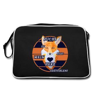 Geschenke für Fuchs Liebhaber und Fuchsfreunde - Retro Tasche - Schwarz/Weiß - Hinten