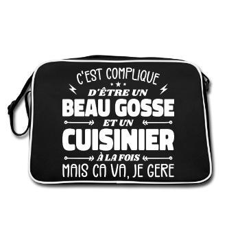 Handsome Man Cook - Retro Bag - black/white - Back