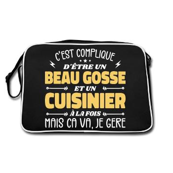 Handsome Man Cook - Retro Bag - black/white - Back