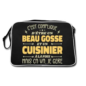 Handsome Man Cook - Retro Bag - black/white - Back